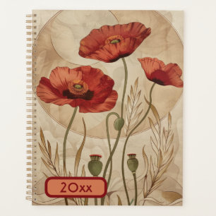 Poppies 20XX Classic Spiral Planner Digitale Kunst