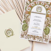  Poppies Art Nouveau bruiloft Kaart