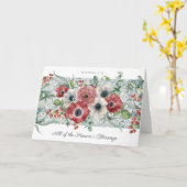 Poppies & bessen, vakantie en kerst Kaart (Gele Bloem)