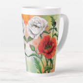 Poppies blanches rouges Latte Mug (Angle droit)