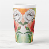 Poppies blanches rouges Latte Mug (Devant)