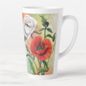 Poppies blanches rouges Latte Mug (Droite)