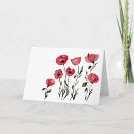 Poppies- Bloemen 5x7 Blank Wenskaart Kaart
