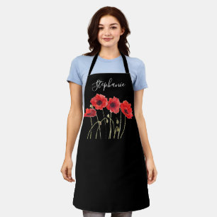 Poppies Bloemenrood Poppy Botanische Kunst Zomer Schort