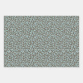 Poppies Blue Gray Gray Floral Pattern Inpakpapier Vel (Voorkant 2)