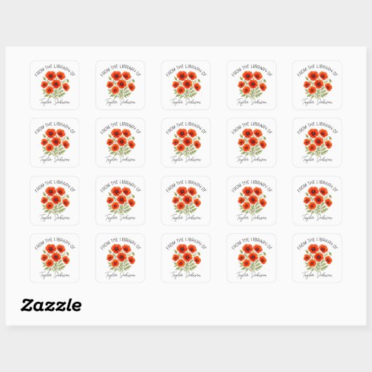Poppies Boek Stickers | Gepersonaliseerd bloemenbo (Vel)
