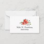 Poppies Boeket Place Card Sjabloon (Voorkant)