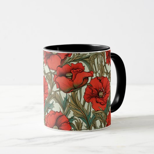 Poppies Café Mug (Devant droit)