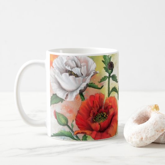 Poppies Café Mug Poppy Fleurs (Avec donut)