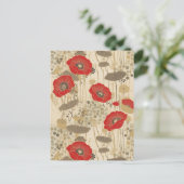 Poppies Chiyogami Briefkaart (Staand voorkant)