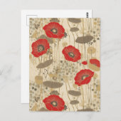 Poppies Chiyogami Briefkaart (Voorkant / Achterkant)