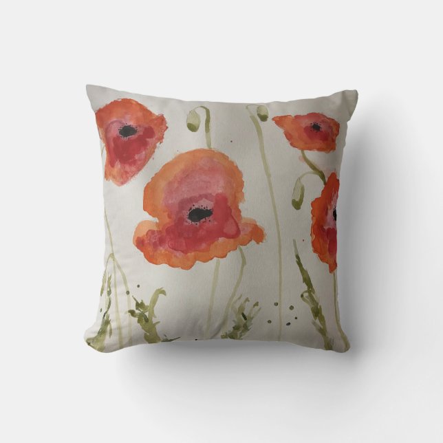 Poppies Coussin de coton (Recto)