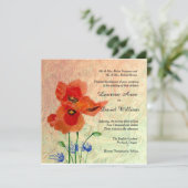 Poppies Custom bruiloft uitnodiging (Staand voorkant)