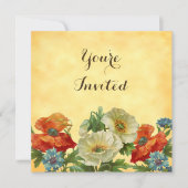 Poppies Custom Tuin Party Square uitnodigingen (Voorkant)