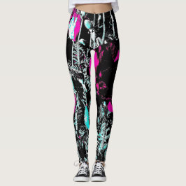 Poppies dark leggings