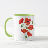 Poppies de campagne chic Scarlet Ringer Coffee Mug (Gauche)