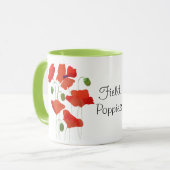 Poppies de campagne chic Scarlet Ringer Coffee Mug (Devant gauche)