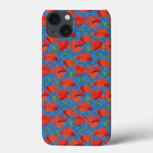 Poppies de champ d'araignée sur coque ipad bleu-Co (Verso)