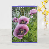Poppies de pavot Pink violet Fleurs Carte d'annive (Fleur jaune)