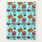 Poppies de pavot Red Shabby Chic Aqua Floral Fleur (Dos)