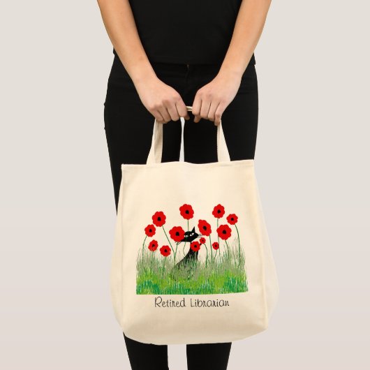 Poppies en kat in ruste tote bag (Voorkant (product))