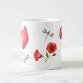 Poppies en libellen, gepeld extra grote beker (Voorkant)