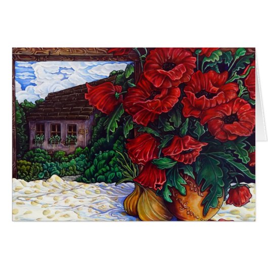 Poppies en uien Wenskaart (Voorkant Horizontaal)