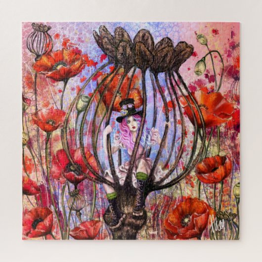 Poppies Fantasy Jugsaw Puzzle Legpuzzel (Verticaal)