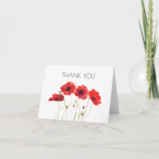 Poppies Floral 1er Premier anniversaire Merci de f (Devant)