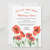 Poppies Floral Nuptiale Invitation Aquarelle (Devant)