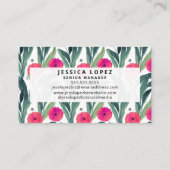 Poppies Floral Pattern Professional Visitekaartje (Achterkant)