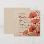 Poppies floral Wedding Invitation (Devant / Derrière)