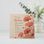 Poppies floral Wedding Invitation (Debout devant)
