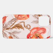 Poppies Flowers Seamless Pattern op een Beige Back Case-Mate iPhone Case (Achterkant (horizontaal))