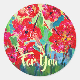 Poppies For You Ronde Sticker