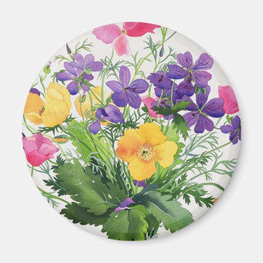 Poppies & Geraniums Magneet (Voorkant)