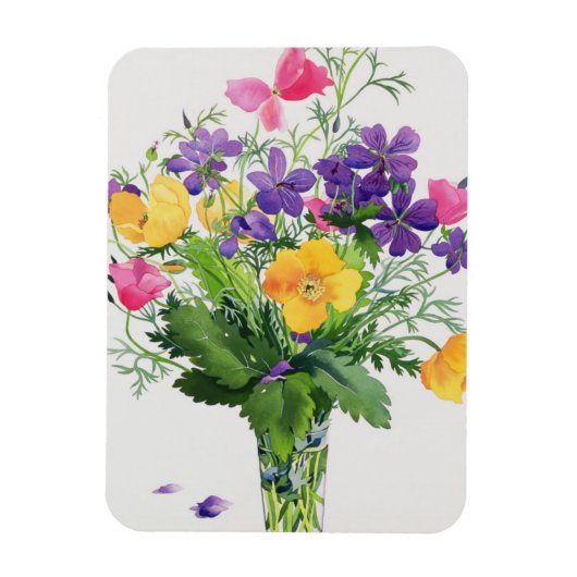 Poppies & Geraniums Magneet (Verticaal)
