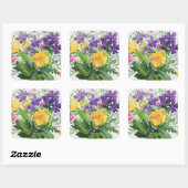 Poppies & Geraniums Vierkante Sticker (Vel)