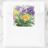Poppies & Geraniums Vierkante Sticker (Tas)