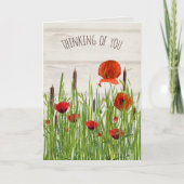 Poppies in Grass Thinking van U Kaart (Voorkant)