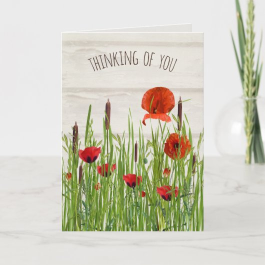 Poppies in Grass Thinking van U Kaart (Voorkant)