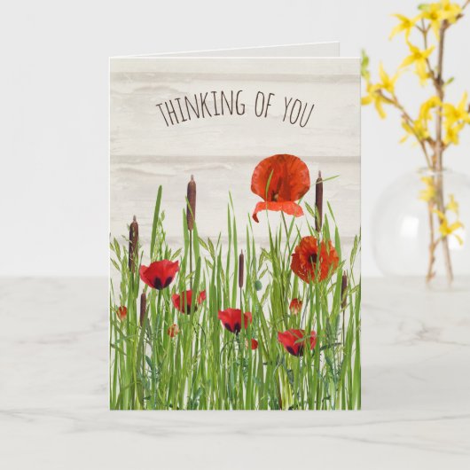 Poppies in Grass Thinking van U Kaart (Gele Bloem)