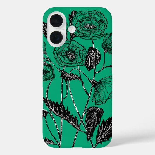 Poppies iPhone Case - Kies kleur (Achterkant)