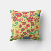 Poppies Jardin Coussin Jaune (Verso)