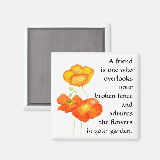 Poppies Magnet - Vriendschap Magneet (Voorkant / Achterkant)