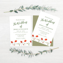 Poppies minimalistes modernes Invitations de maria
