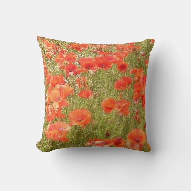 POPPIES MONET STYLE CUSHION KUSSEN (Voorkant)