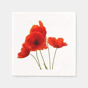 "Poppies" ontwerp papieren servetten