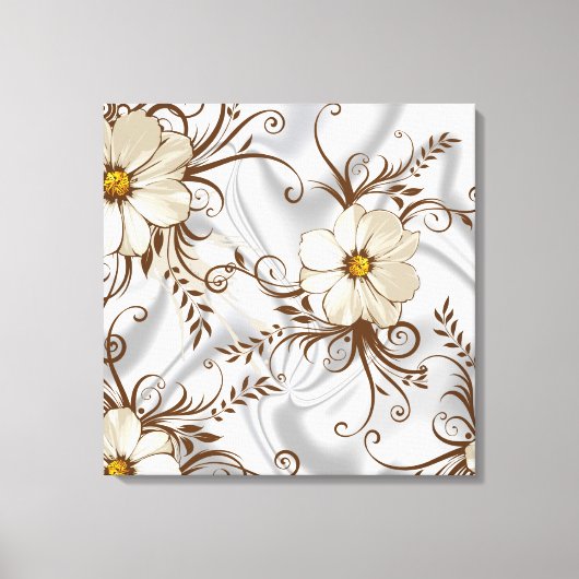 Poppies op Satijn Stretched Canvas Print (Voorkant)