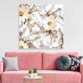 Poppies op Satijn Stretched Canvas Print (Insitu (Woonkamer))
